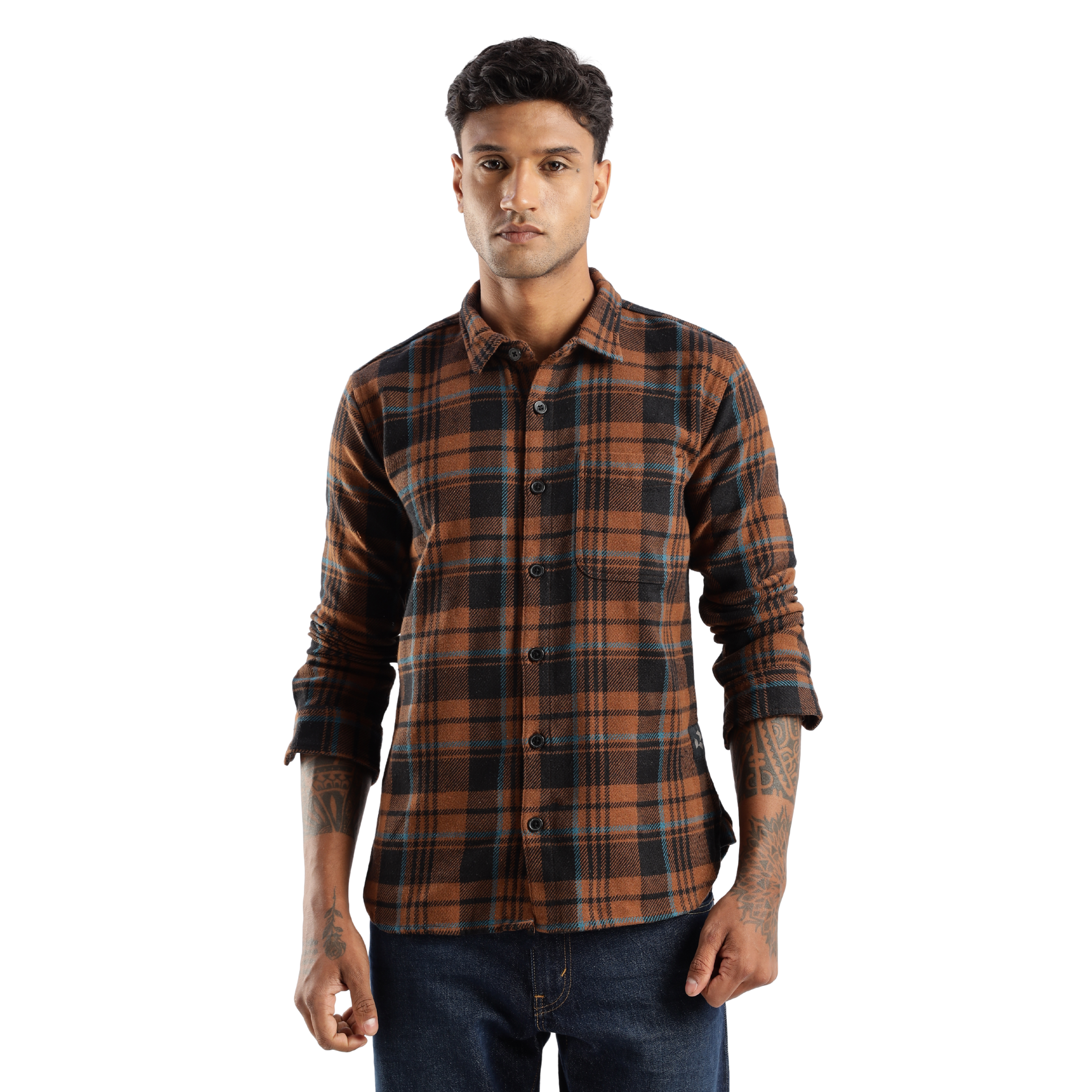 The-Rugged Explorer Men’s Flannel Shirt – Timberland Rust Check