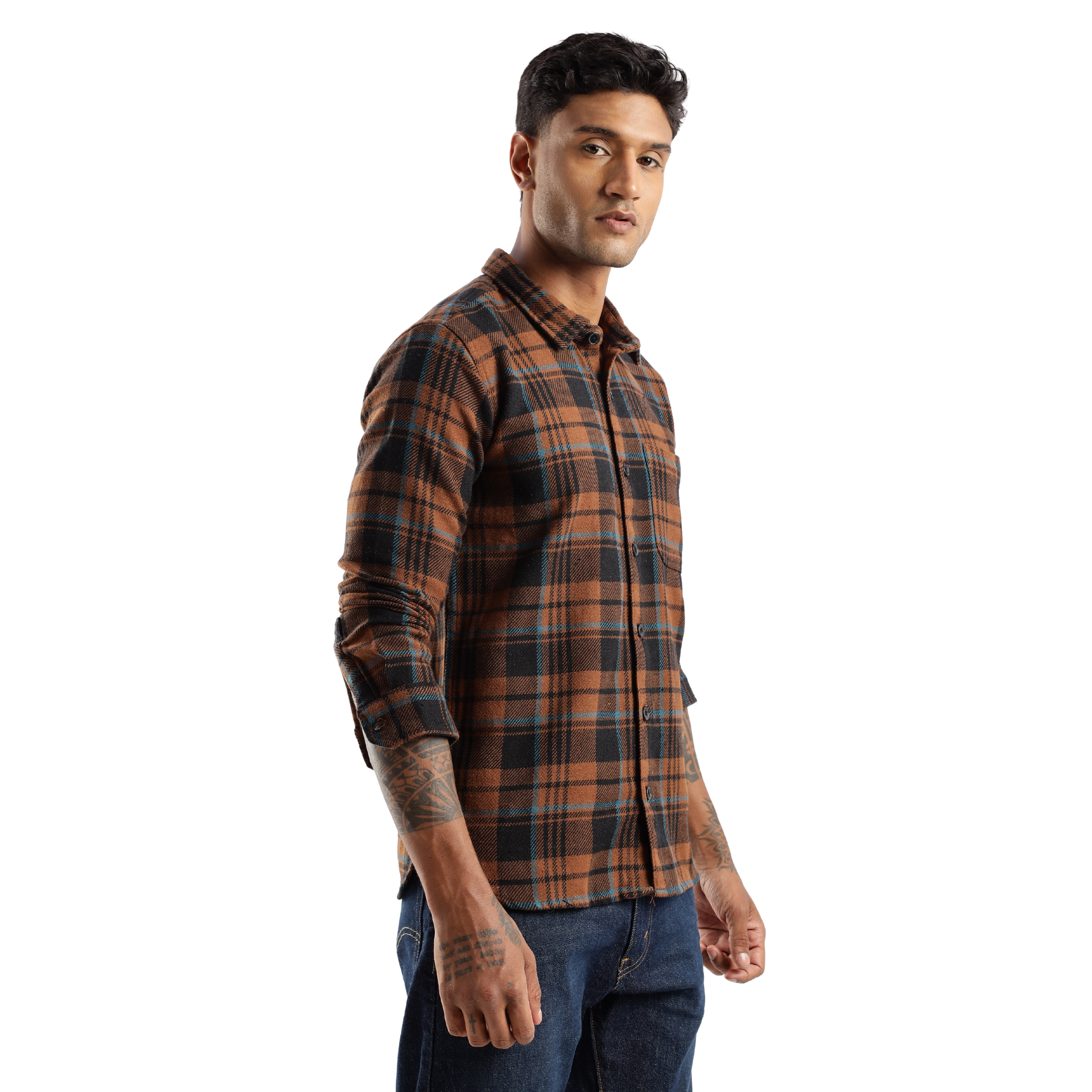 The-Rugged Explorer Men’s Flannel Shirt – Timberland Rust Check