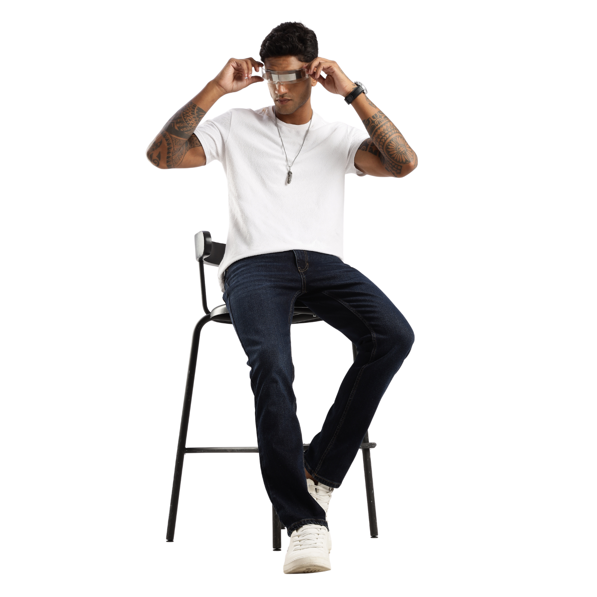 Sleek Straight Fit Men’s Jeans – Steel Wave