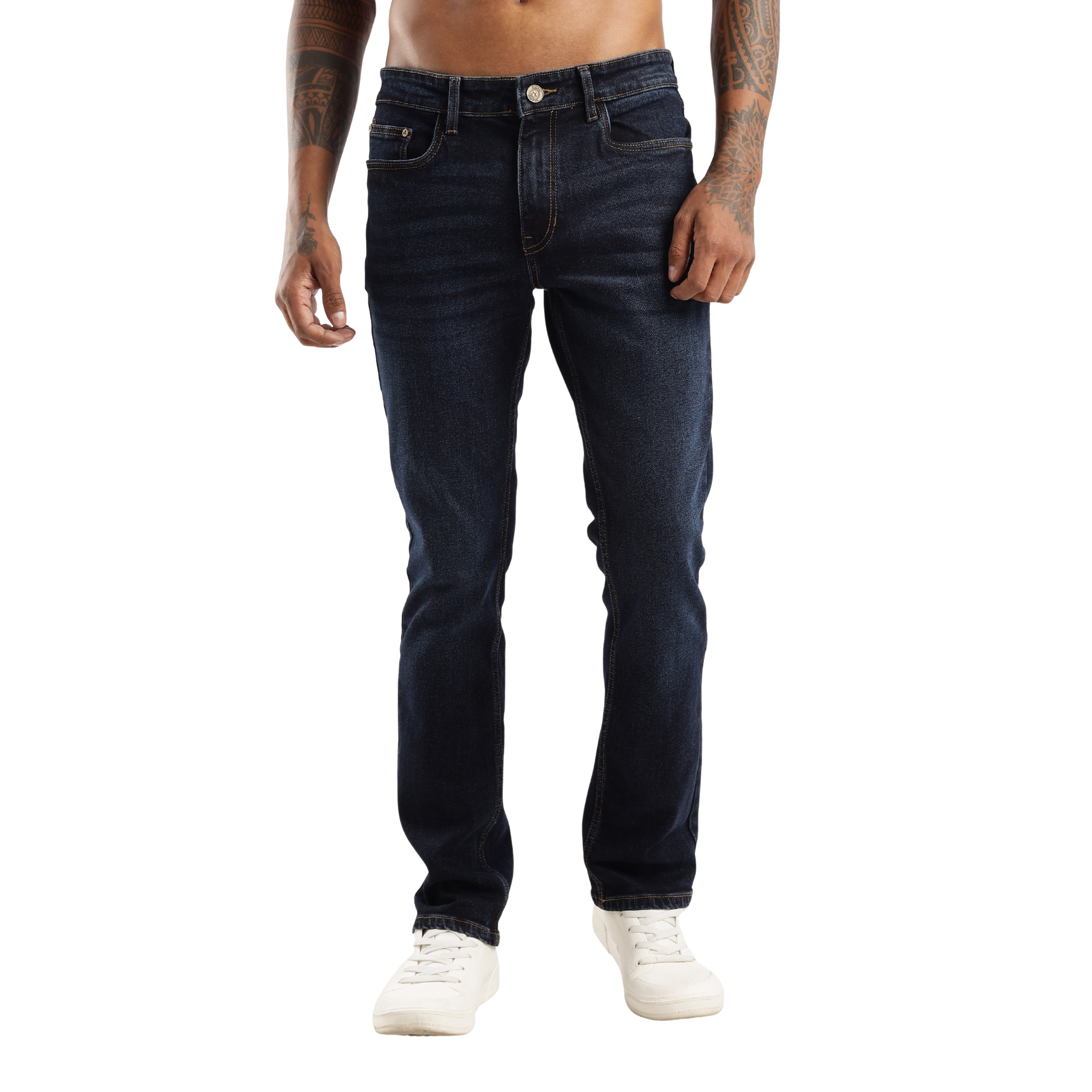Sleek Straight Fit Men’s Jeans – Steel Wave