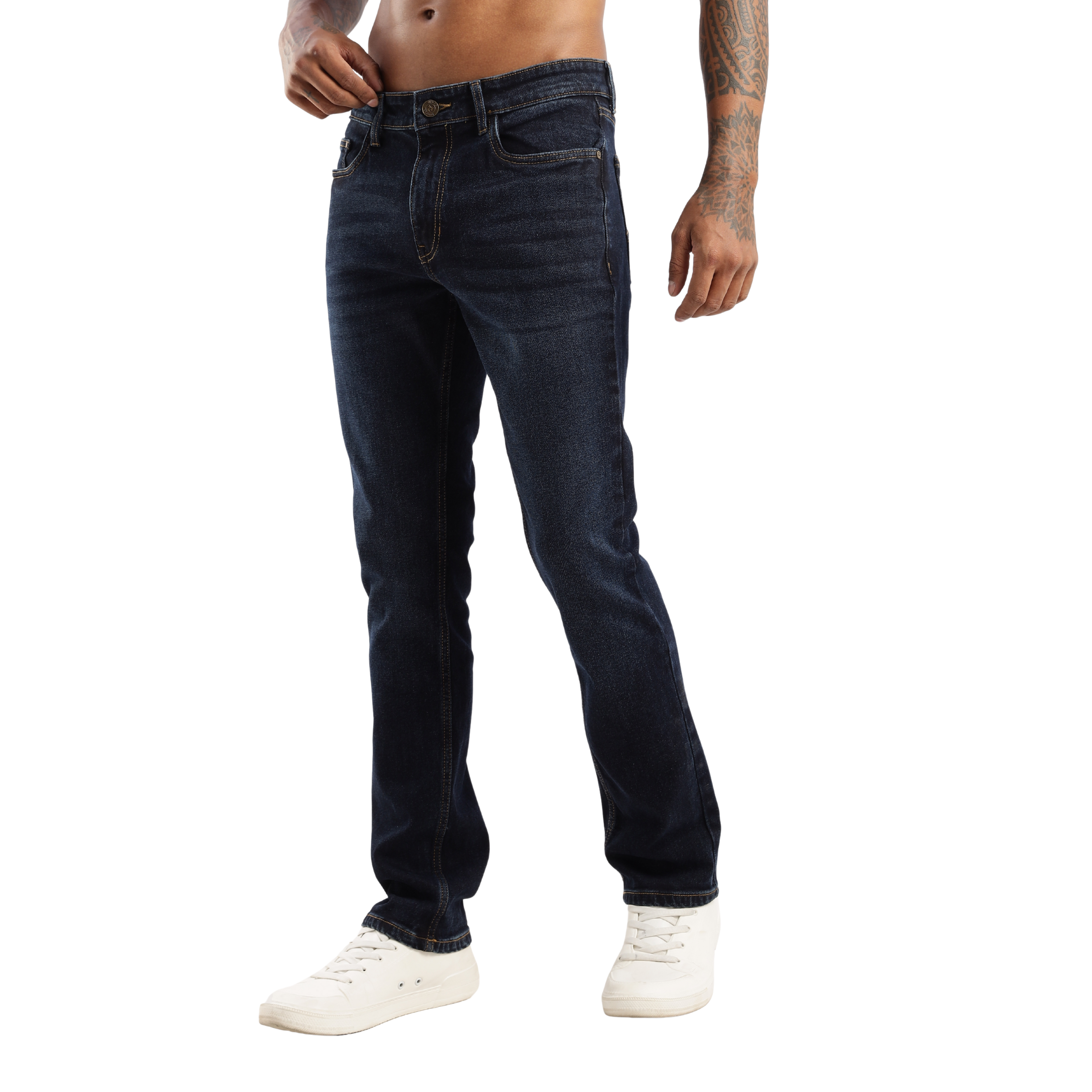 Sleek Straight Fit Men’s Jeans – Steel Wave