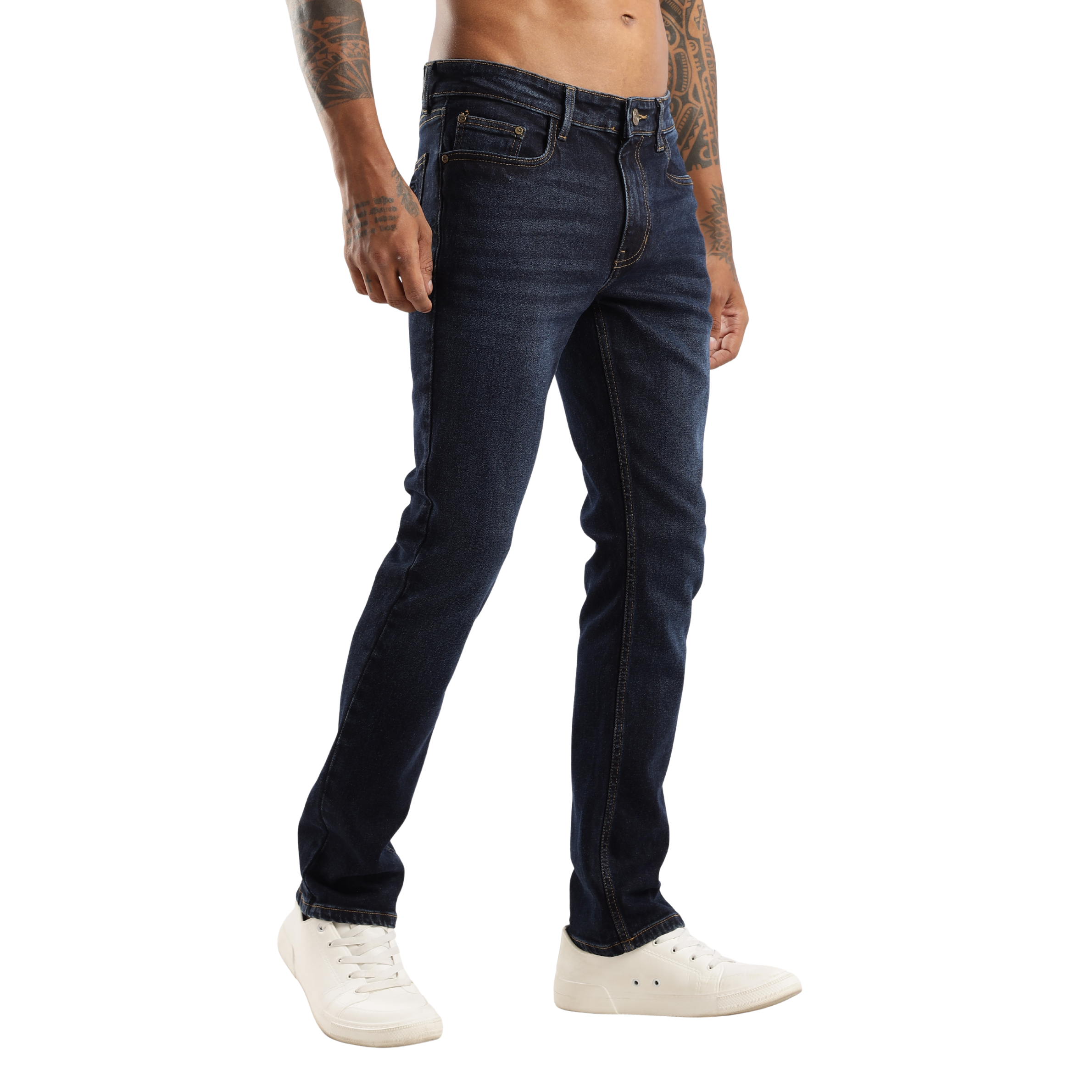 Sleek Straight Fit Men’s Jeans – Steel Wave