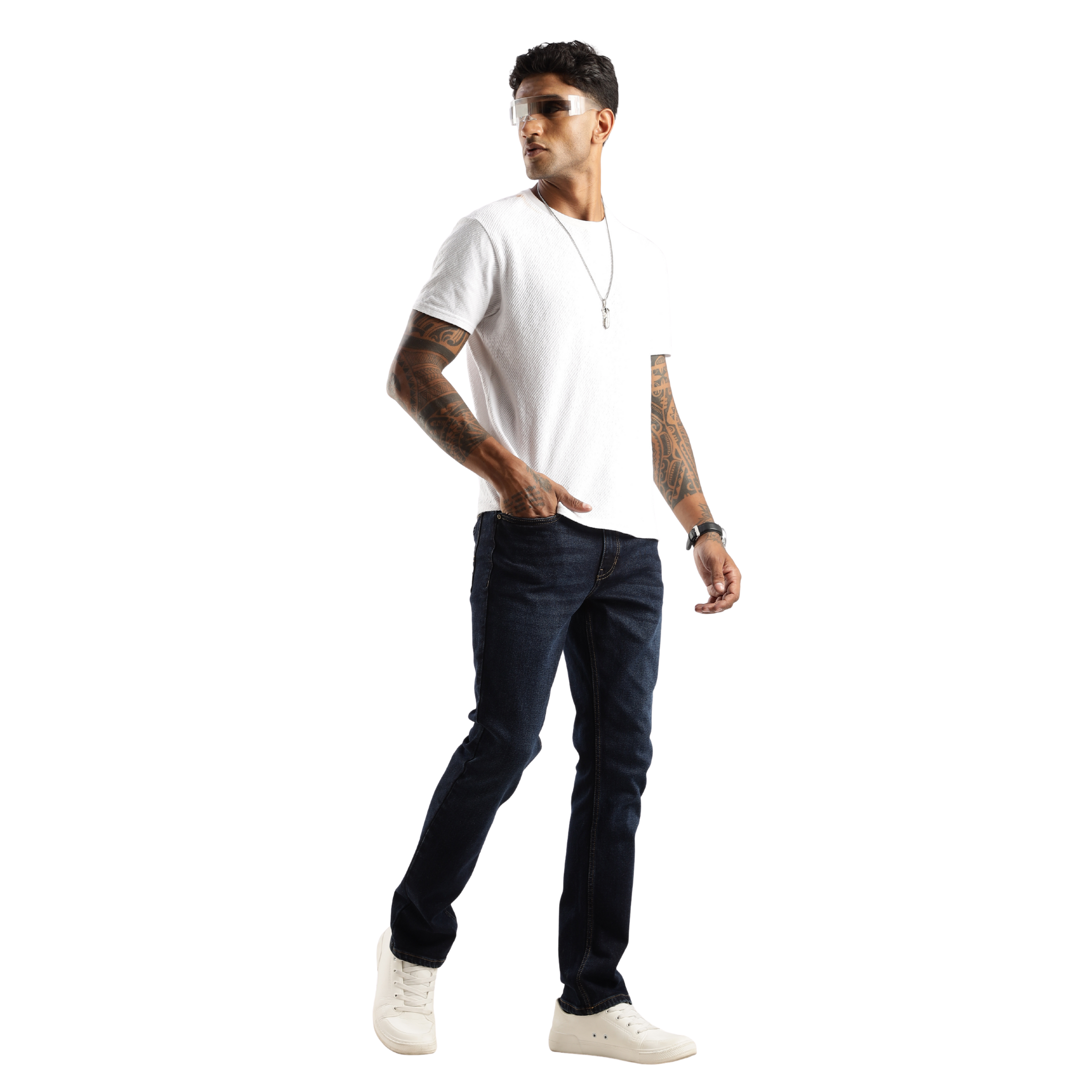 Sleek Straight Fit Men’s Jeans – Steel Wave