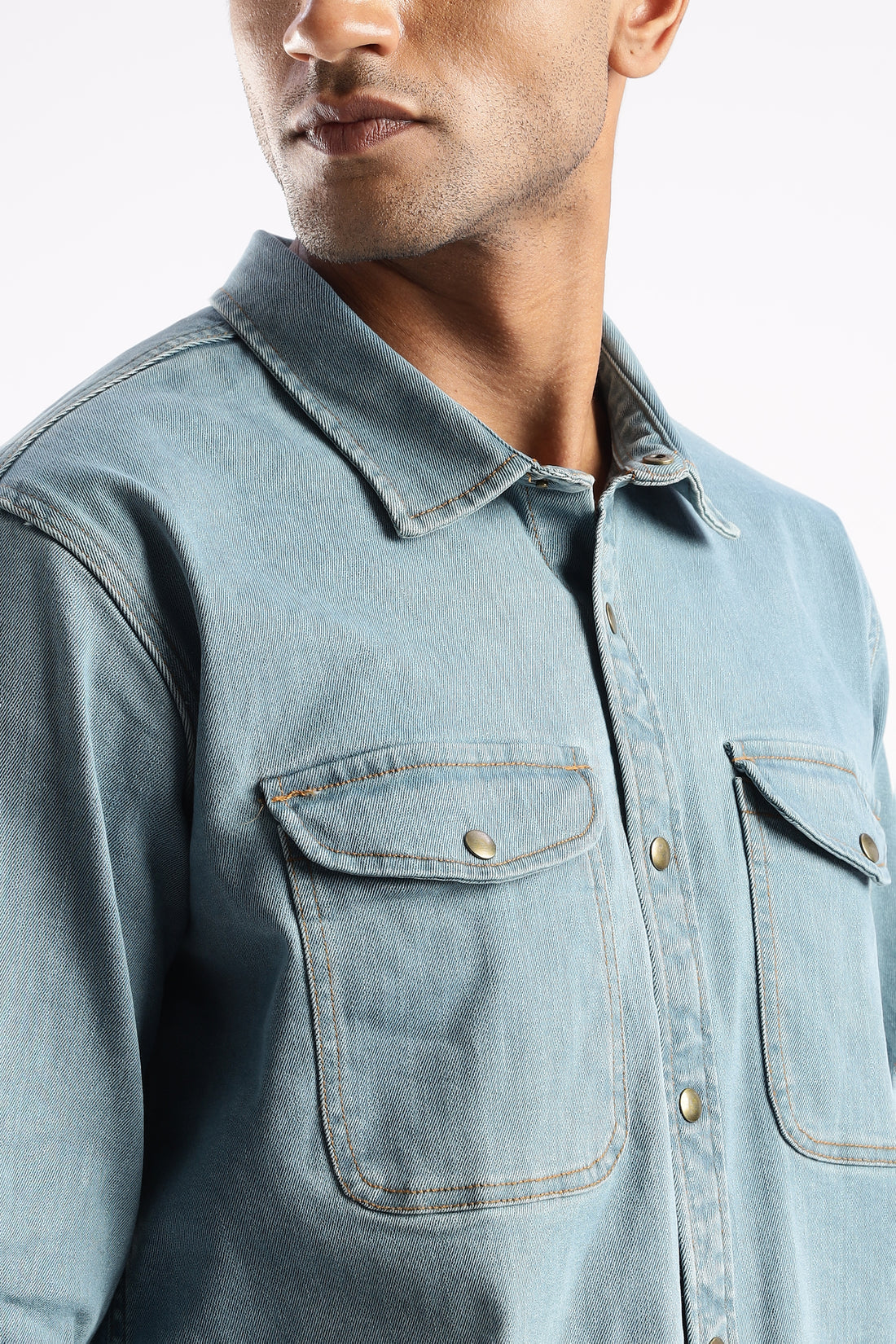 Premium Denim Shirt -  Skybound Indigo