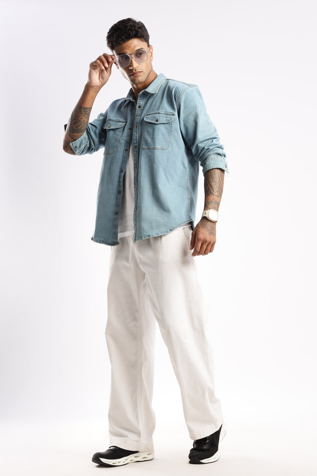 Premium Denim Shirt -  Skybound Indigo