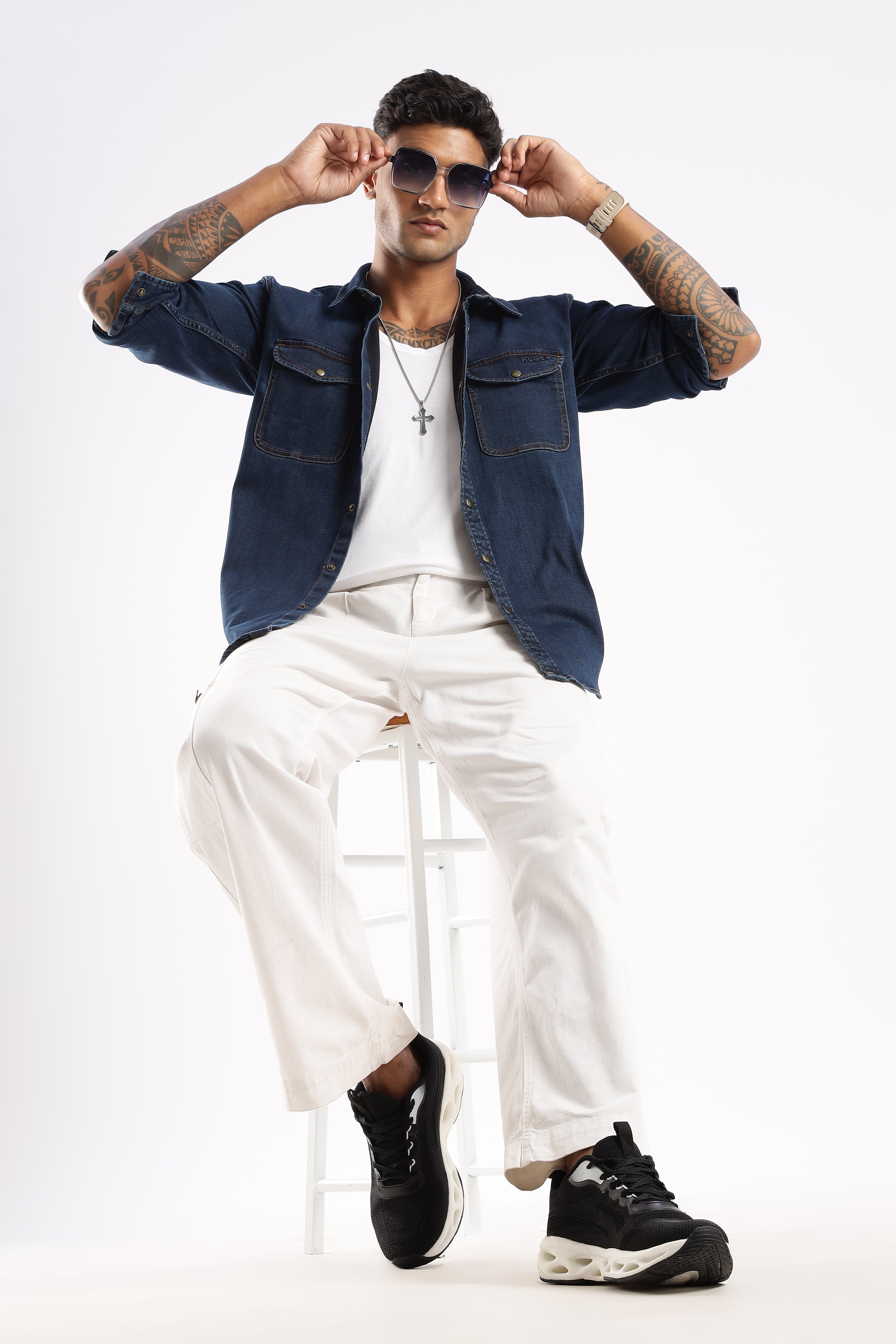 Premium Denim Shirt - Midnight Forge