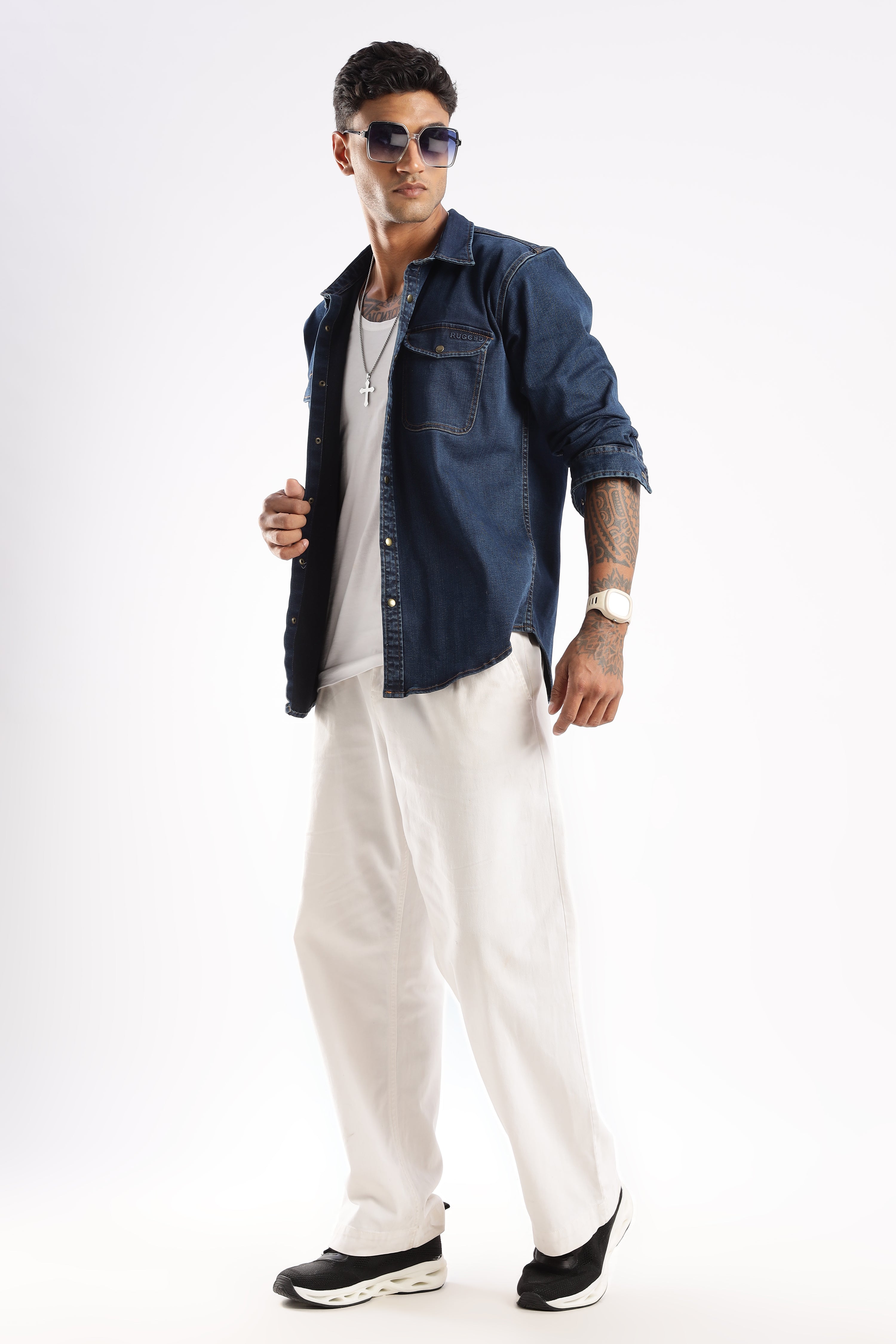 Premium Denim Shirt - Midnight Forge