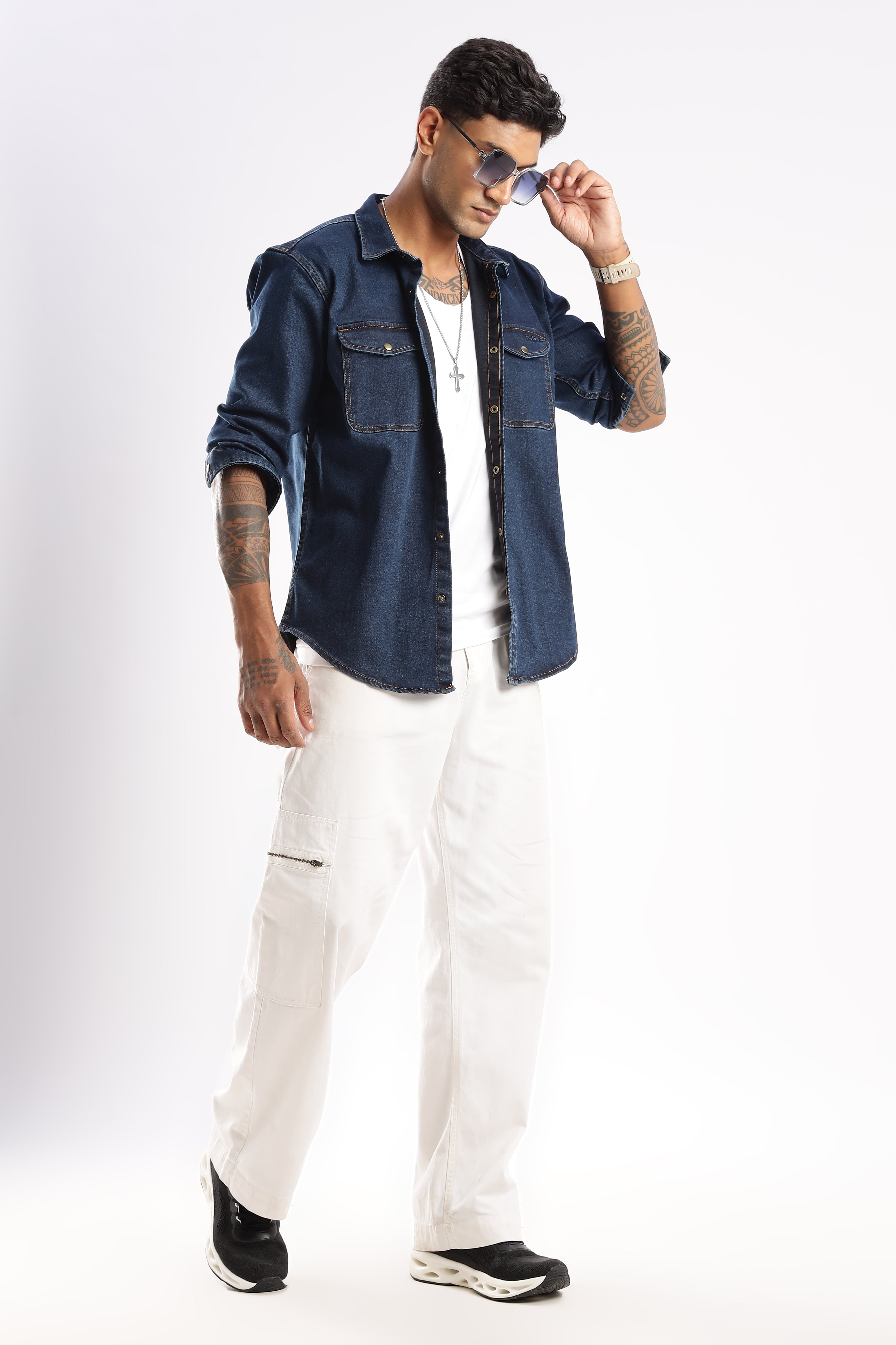 Premium Denim Shirt - Midnight Forge