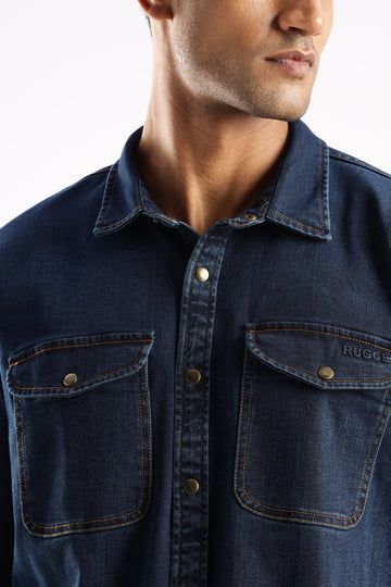 Premium Denim Shirt - Midnight Forge