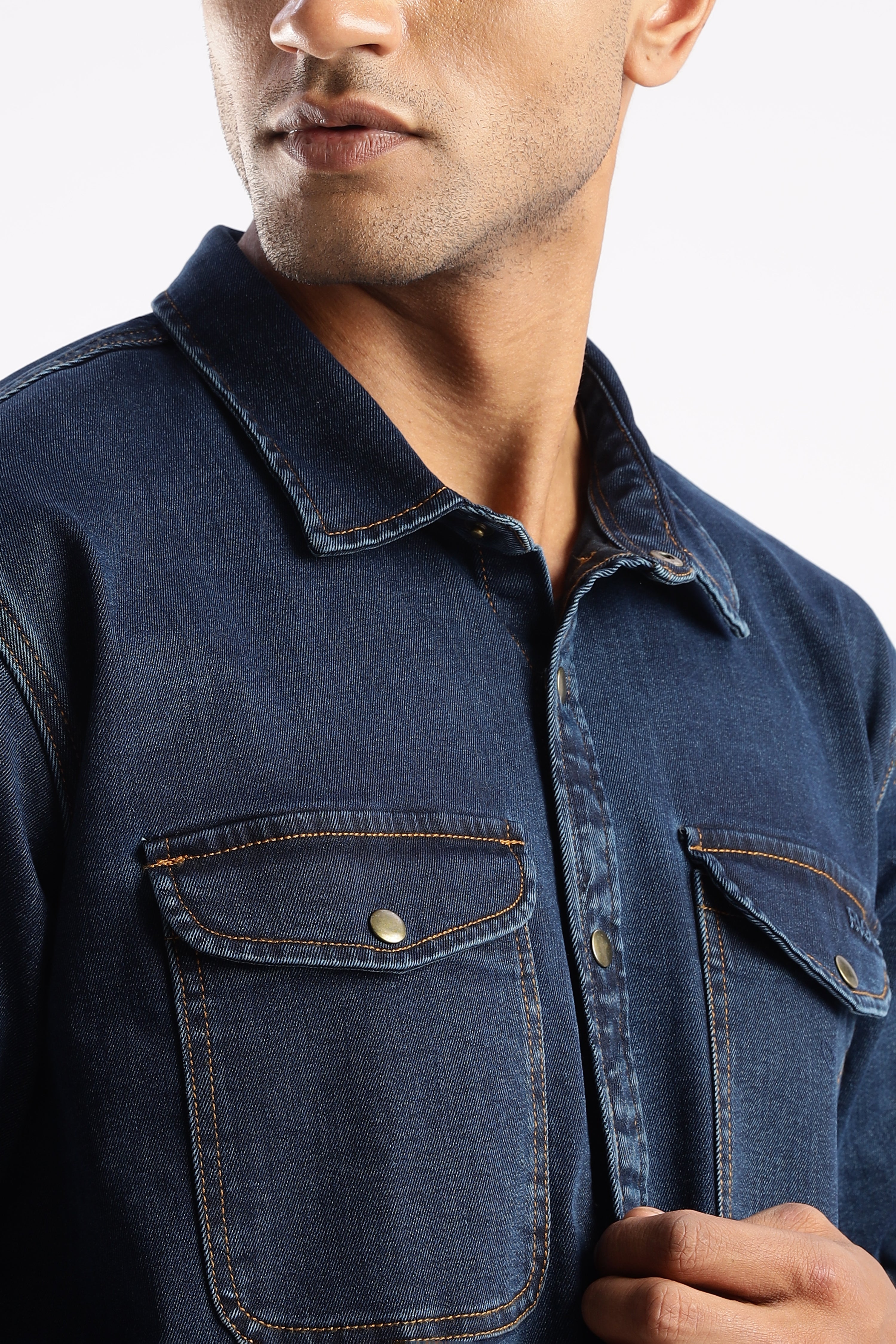 Premium Denim Shirt - Midnight Forge