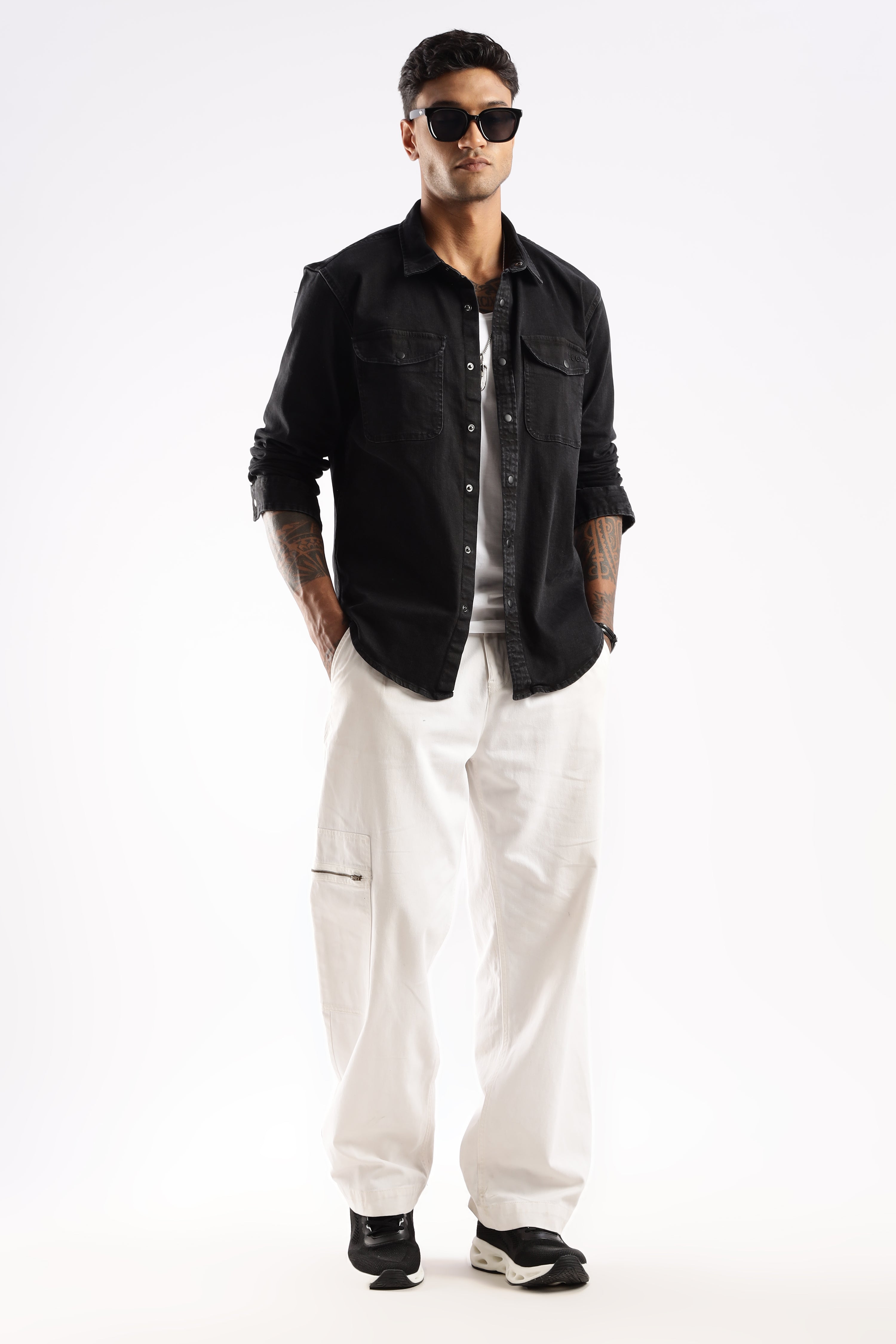 Premium Denim Shirt - Obsidian Edge