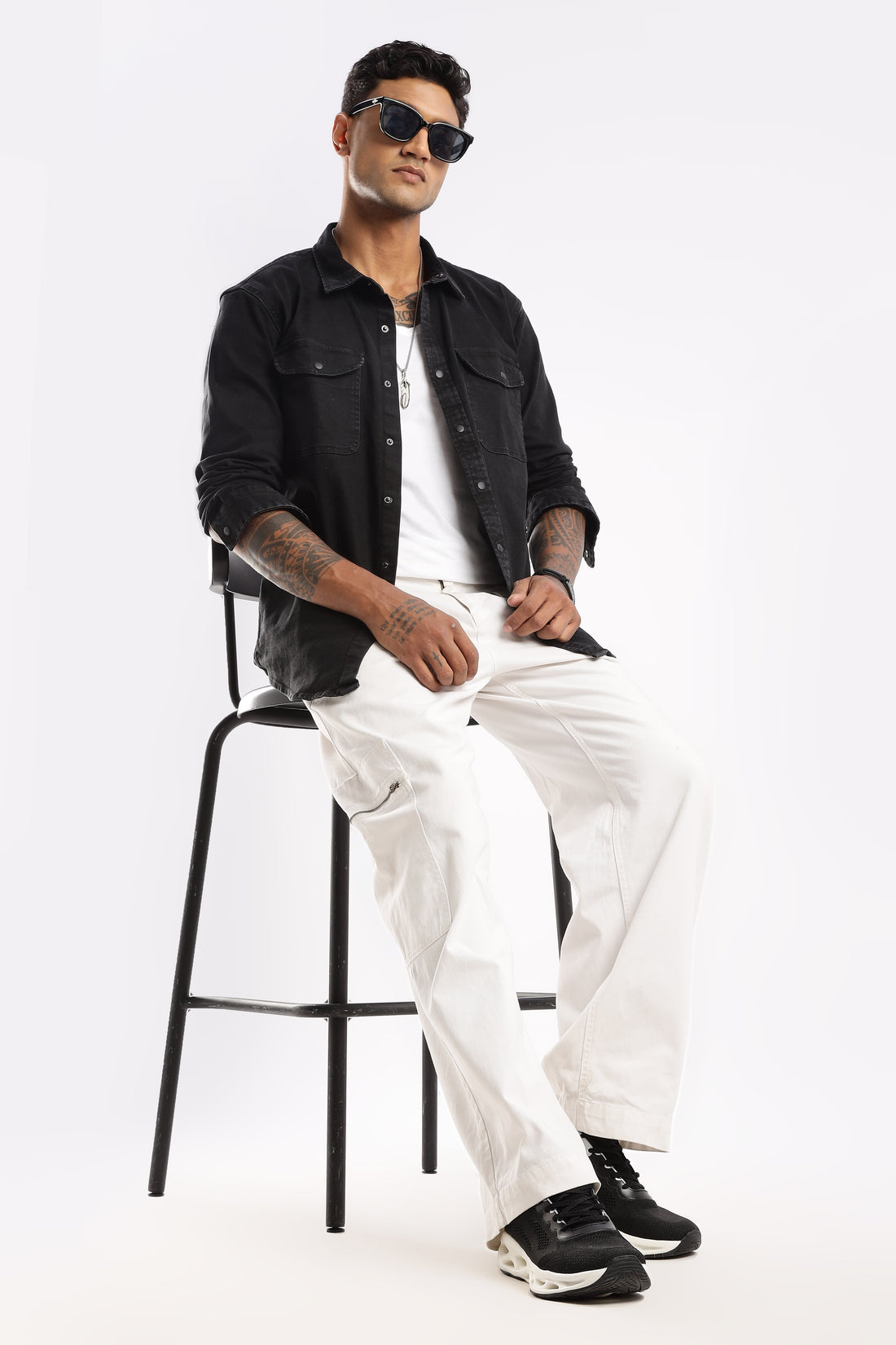 Premium Denim Shirt - Obsidian Edge