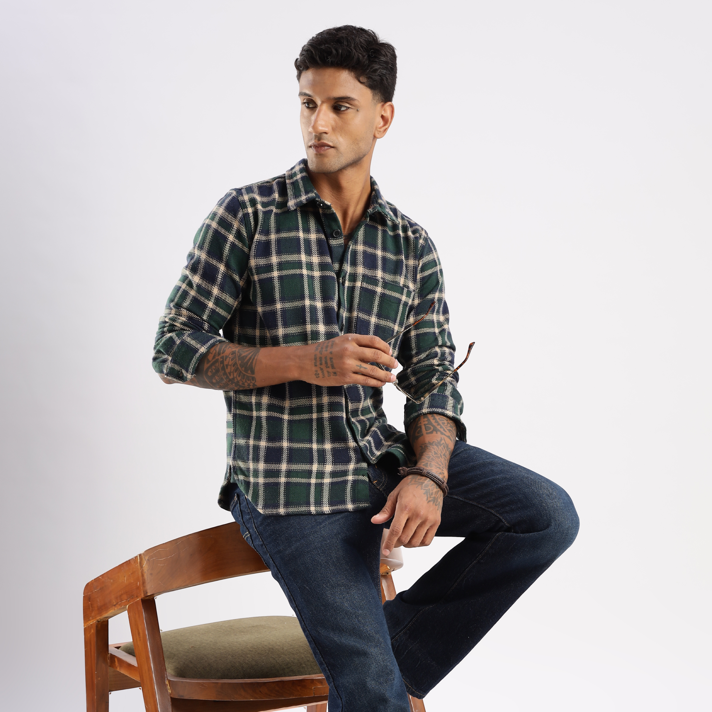 The-Rugged Explorer Men’s Flannel Shirt – Forest Canopy