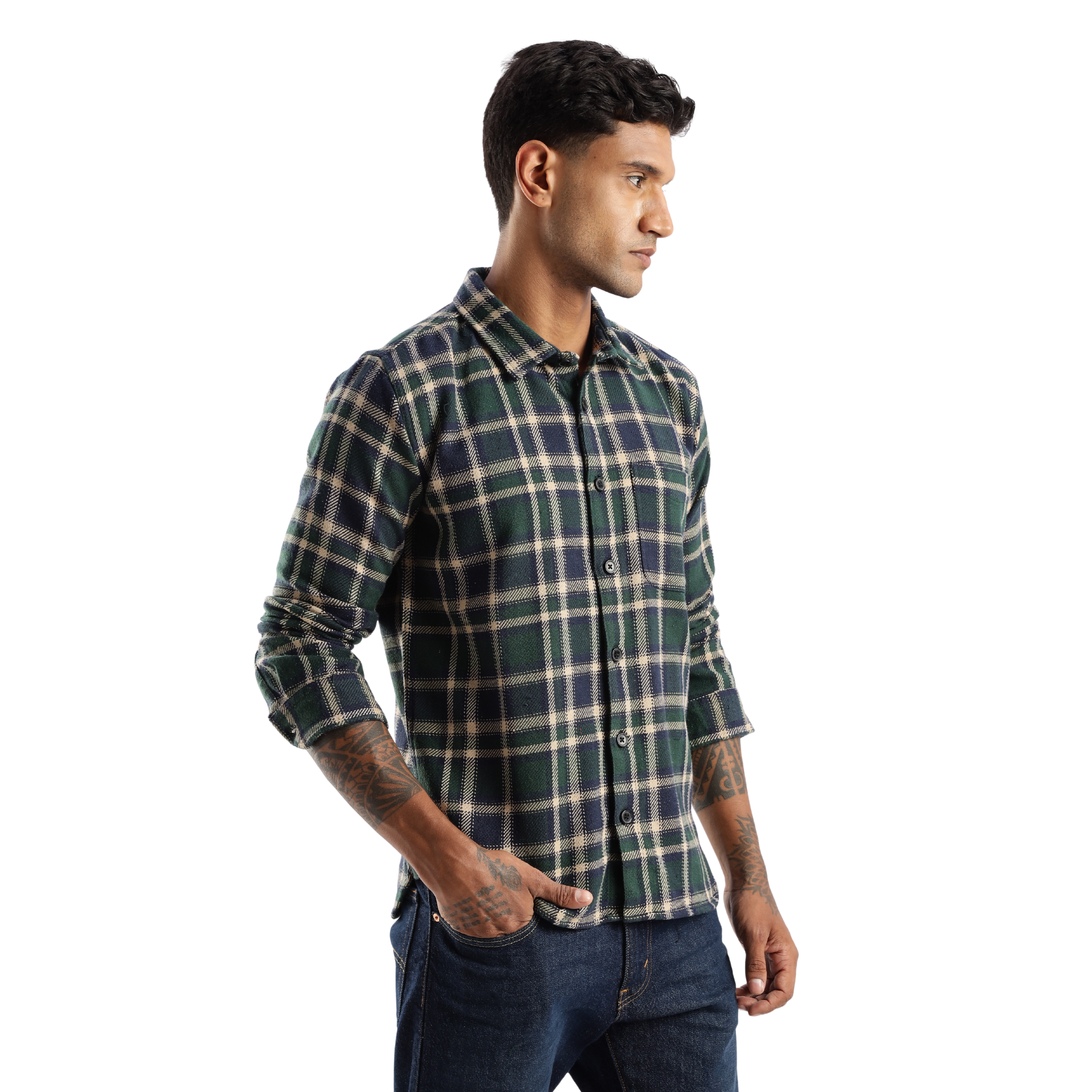 The-Rugged Explorer Men’s Flannel Shirt – Forest Canopy