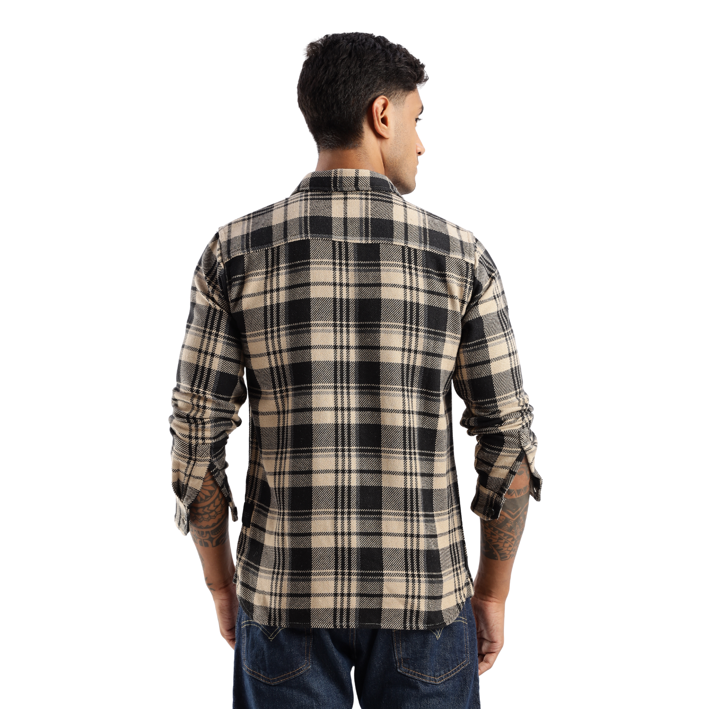 The-Rugged Explorer Men’s Flannel Shirt – Desert Dune Check