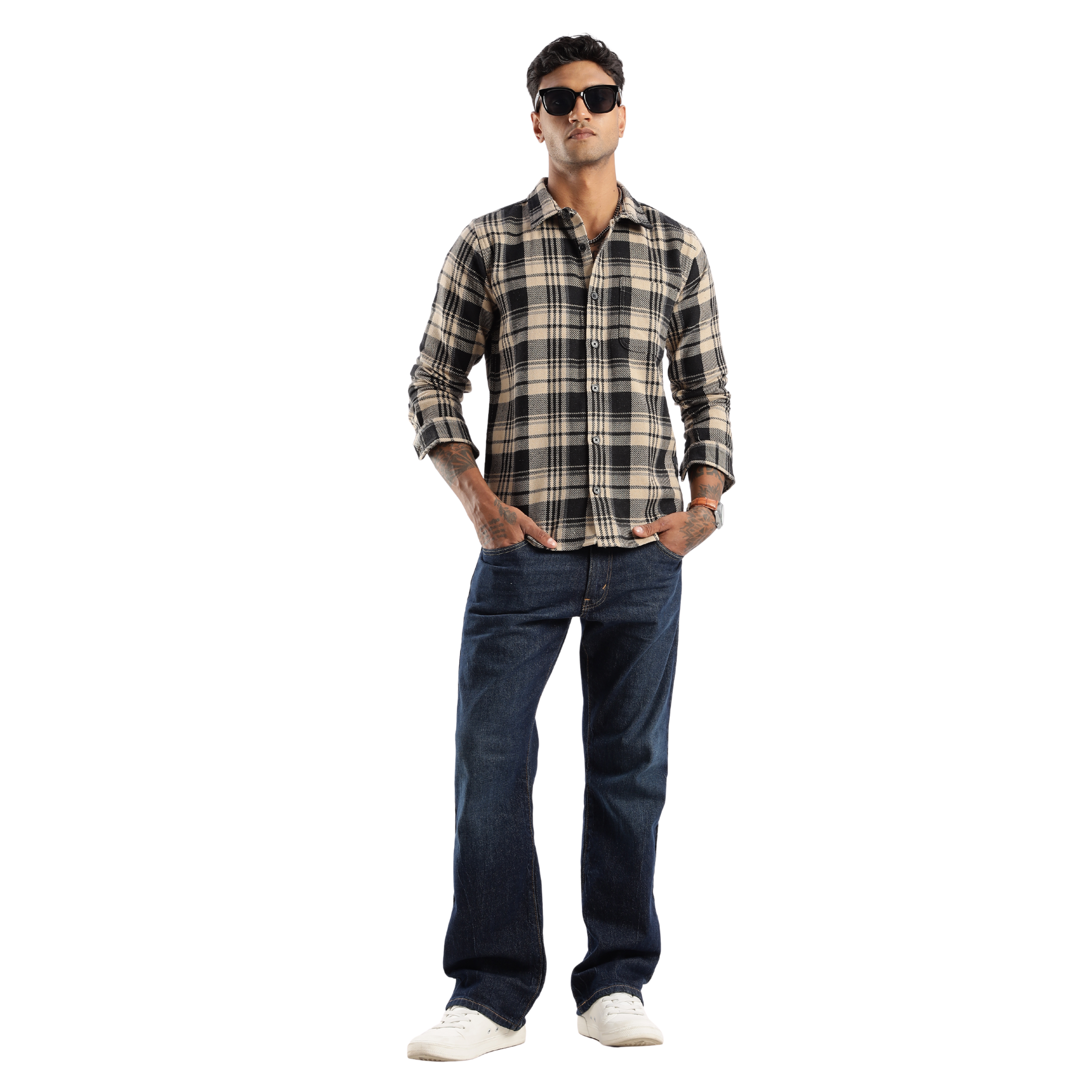 The-Rugged Explorer Men’s Flannel Shirt – Desert Dune Check