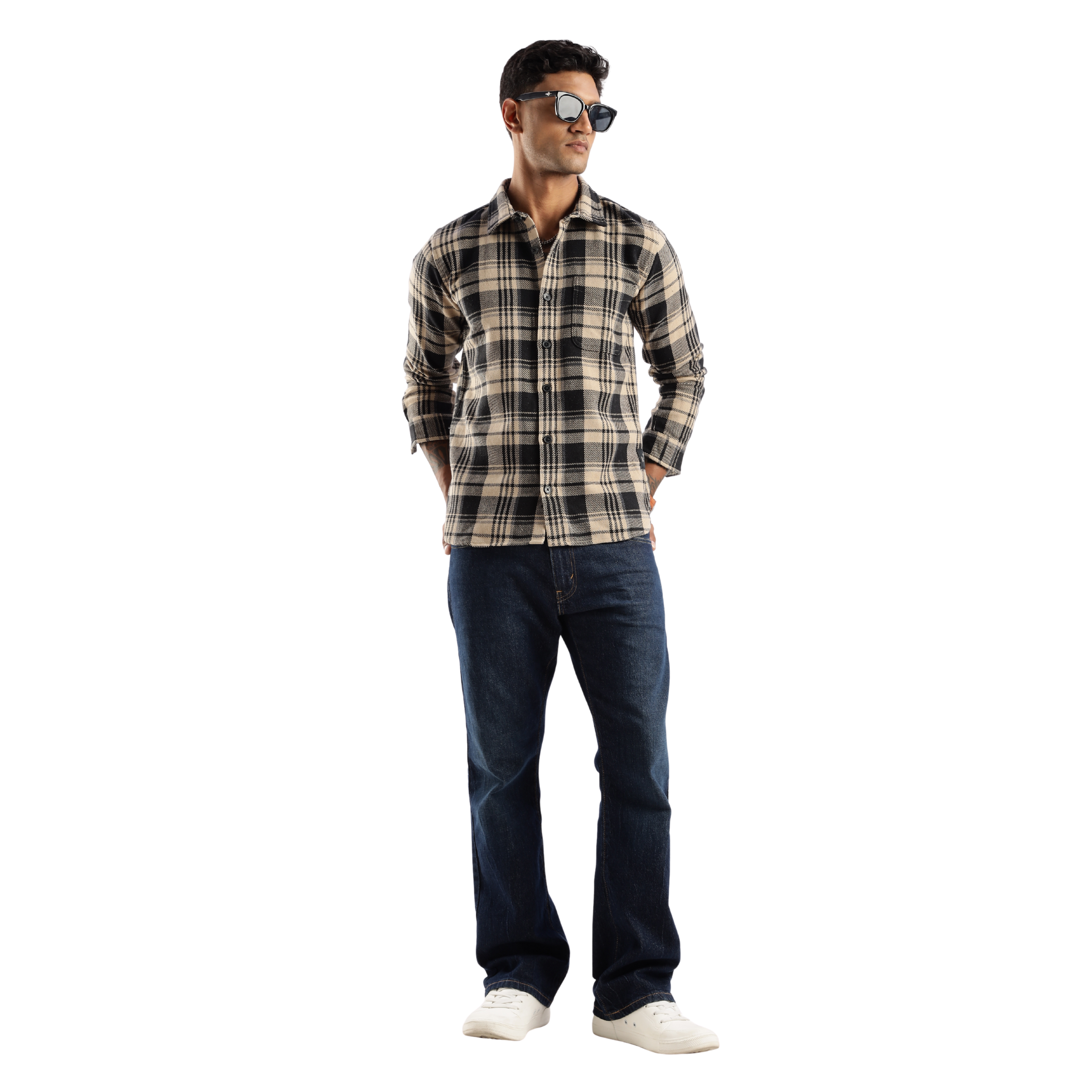 The-Rugged Explorer Men’s Flannel Shirt – Desert Dune Check