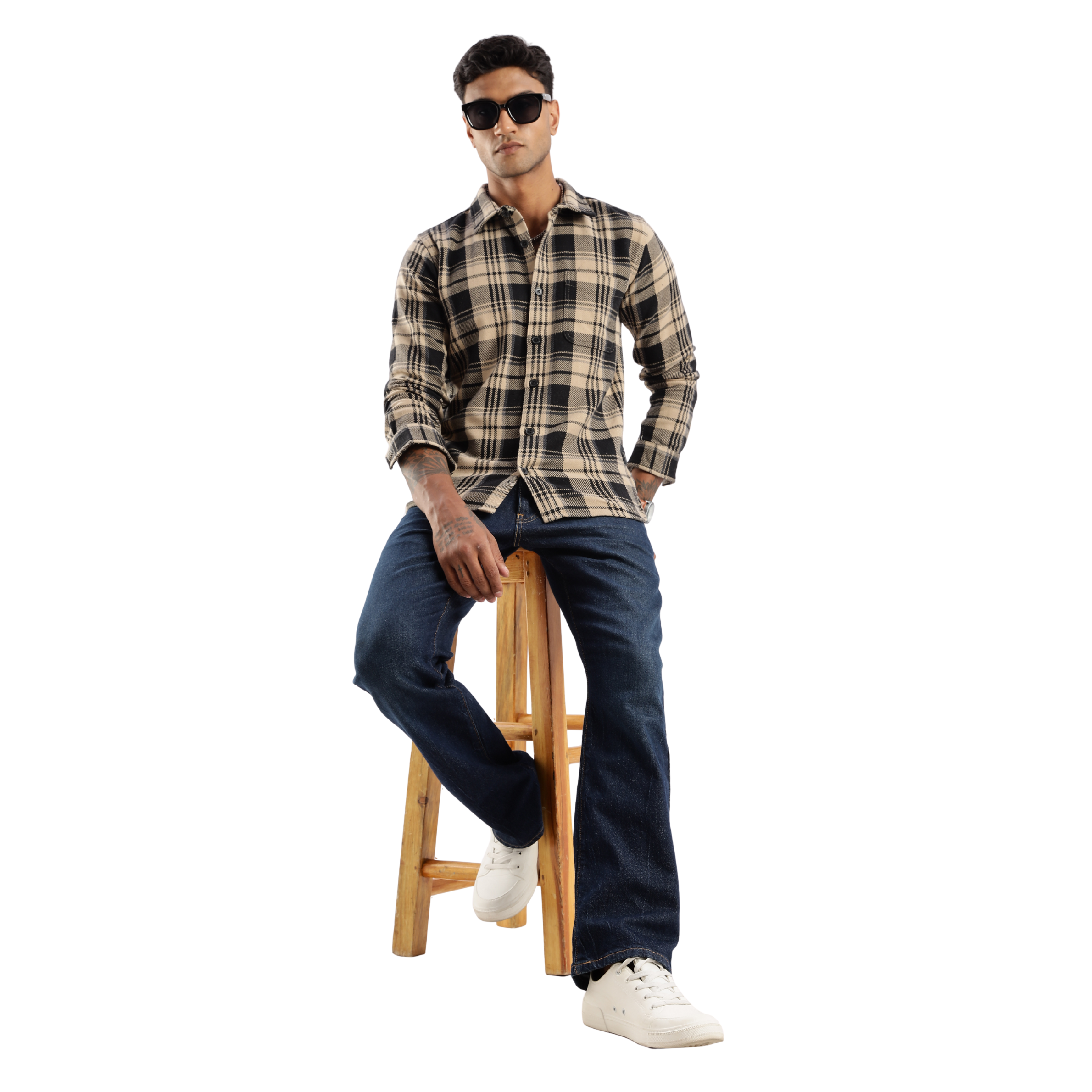 The-Rugged Explorer Men’s Flannel Shirt – Desert Dune Check