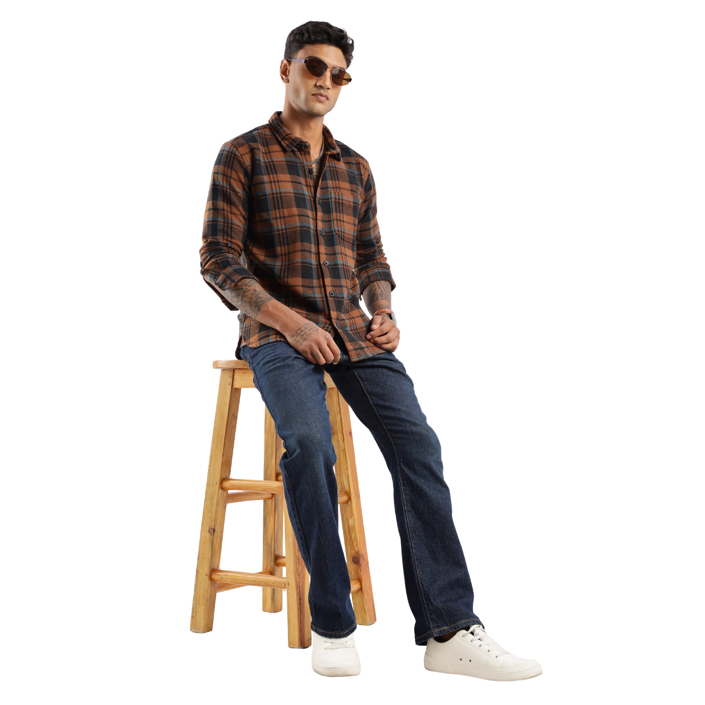 The-Rugged Explorer Men’s Flannel Shirt – Timberland Rust Check