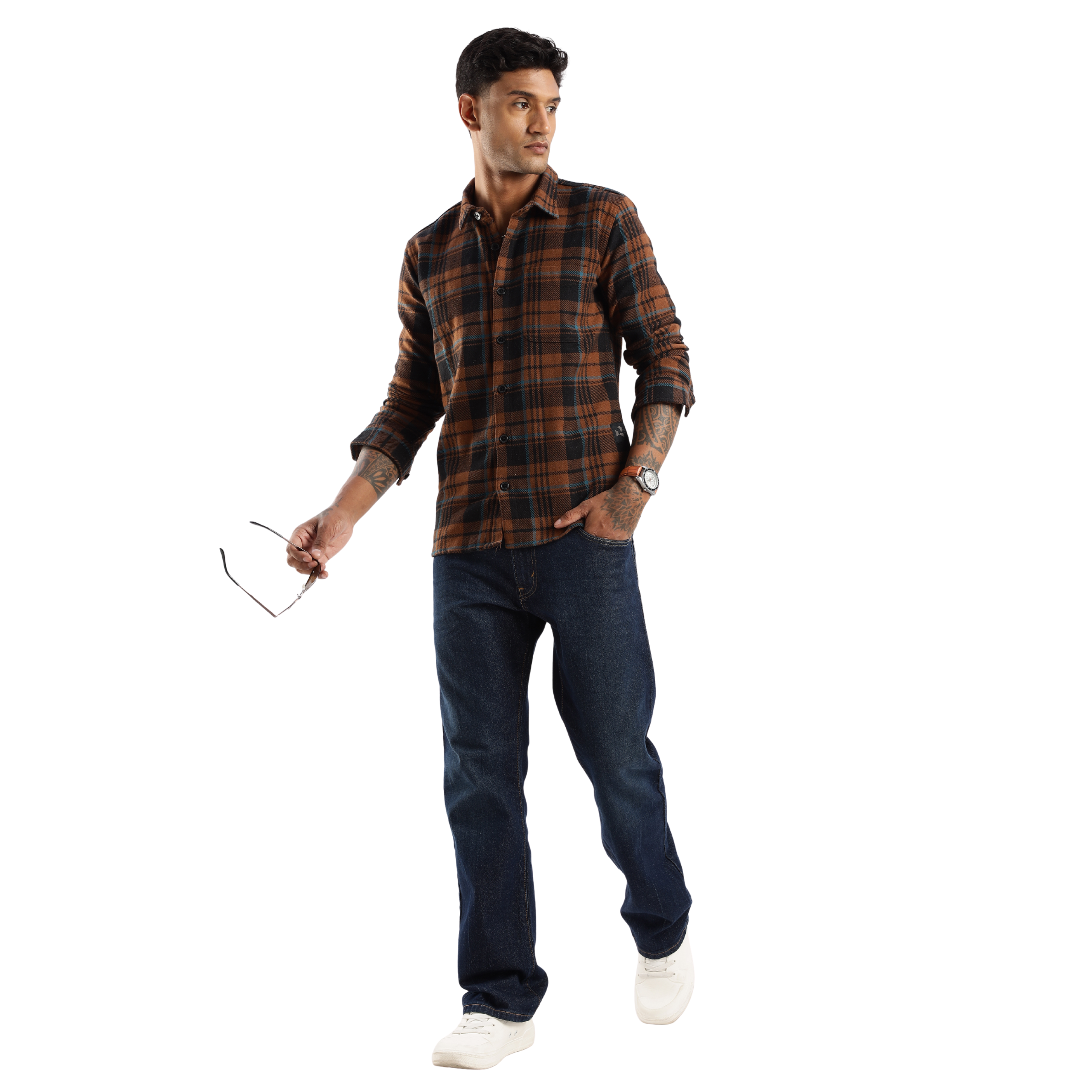 The-Rugged Explorer Men’s Flannel Shirt – Timberland Rust Check